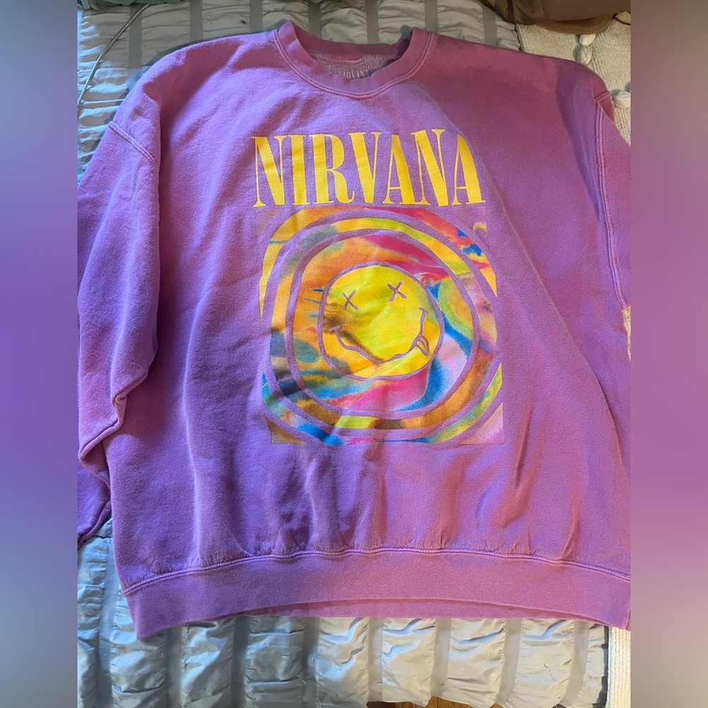 Nirvana Pink Sweatshirt From Urban Outfitters